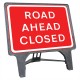 Road Ahead Closed Q Sign